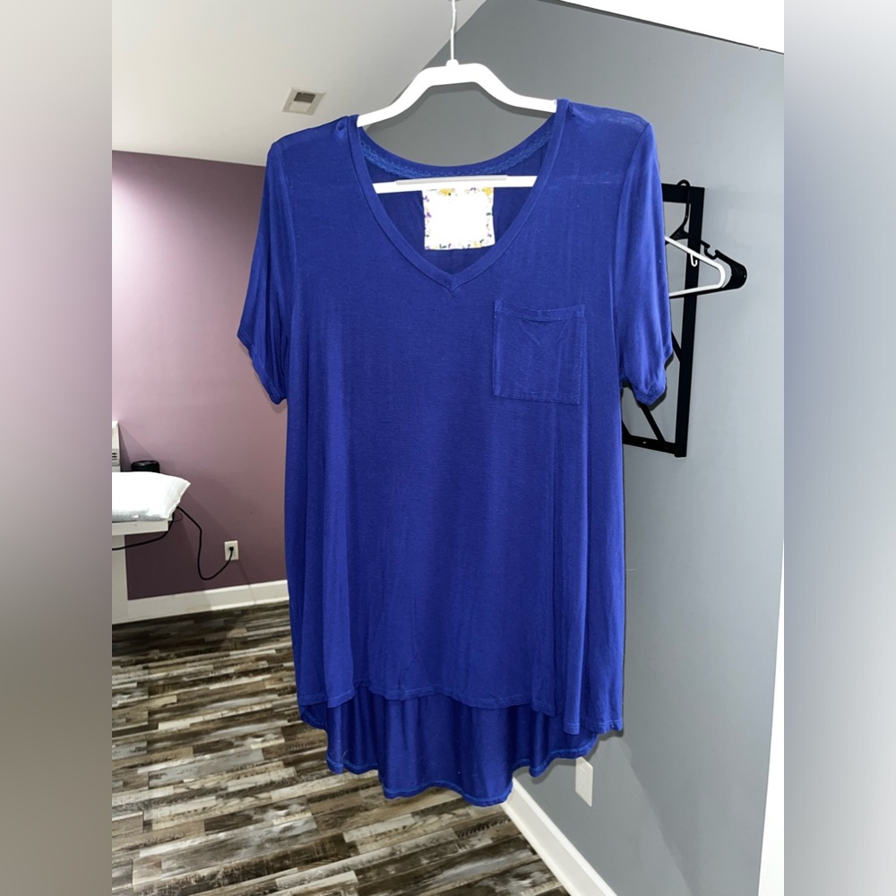 Cupio Road blue short sleeve shirt 1X